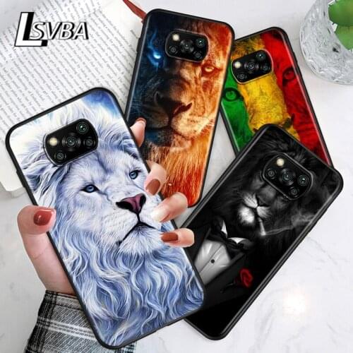 Majestic Animal Lion For Xiaomi Poco C3 M3 M2 X3 NFC X2 F2 Pro F1 F3 Mi Play Mix 3 A2 Lite A1 6 5X Black Soft Phone Case