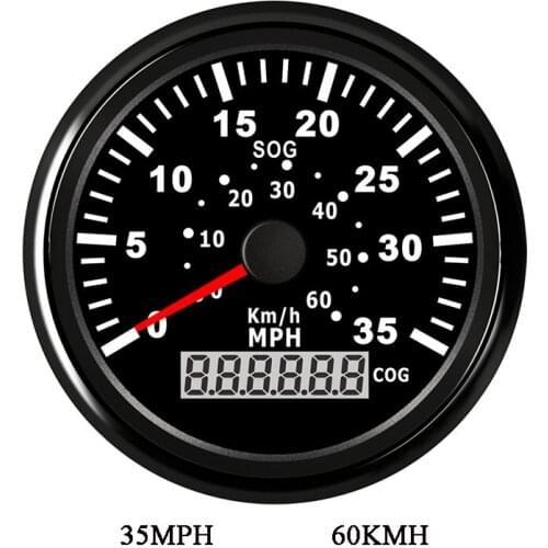 85mm GPS Speed Gauge Digital LCD Odometer Gauge Meter 35MPH 60KM/H Speedometer Sensor for Motorcycle for Car BMW E46 Boat 9~32V
