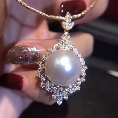 D305 Fine Jewelry 11-12mm 925 Sterling Silver Natural Fresh Water White Pearl Pendant Necklaces for Women FIne Pearls Pendants