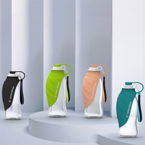 580ml Travel Dog Bowl For Puppy Cat Drinking Outdoor Pet Water Dispenser Portable Pet Dog Water Bottle Soft Silicone Leaf Design