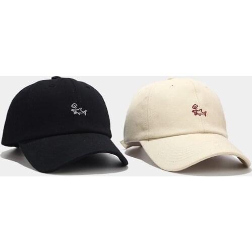 Cartoon Shark Embroidery Cotton Casquette Baseball Cap Adjustable Snapback Hats for Men and Women 187