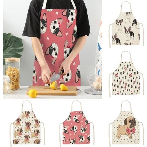 Kitchen Aprons Dog Sleeveless Apron Cotton Cute Washable Linen Animal Printed