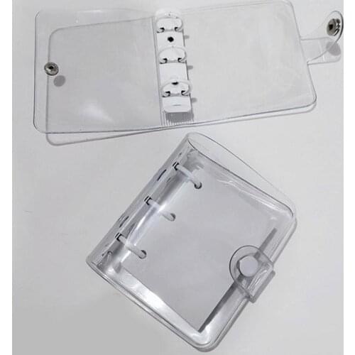 Mini 3 Hole Notebook 3 Hole Loose Leaf Binder Planner PVC Transparent Diary PP Paper Zip Bag Accessories