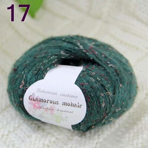 Sale 1SkeinX50gr Luxury Fluffy Soft NEW MOHAIR Shawls Hand Knit Crochet Yarn Dark green 825-17