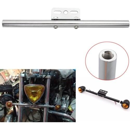 Motorcycle Chrome Short Mount Turn Signal Light Tube Bar Bracket Uinversal For Harley Honda Suzuki Yamaha Cafe Racer Scrambler