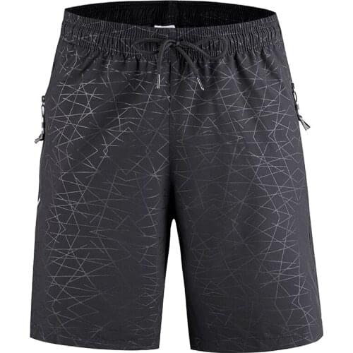 MK 0003 New Line Pattern Fitness Shorts Men With Zipper Pockets Side Vents Woven Polyester Spandex Fast Dry Summer Training Pant