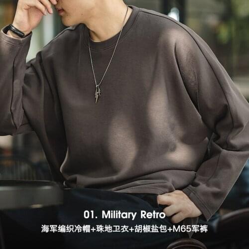 Maden Mens Oversize 340G Sweatshirts Long sleeve Top Casual Pullover Sweatershirt Fashion Outerwear Hip Hop Loose Sold Hoodies