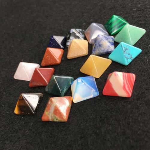 7Pcs Chakra Pyramid Stone Set Crystal Healing Chakra Set Jewelry Making Multi-color Random Color Popular Stones Decoration Craft