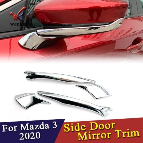ABS Chrome Side Rearview Mirror Cover Cap Trim Strip Sticker For Mazda 3 2020 Car Accessories