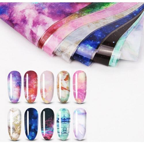 10 Pcs Japanese style nails foil stickers starry nail stickers water transfer sticker nail polish adhesive sticker Manicure Tool