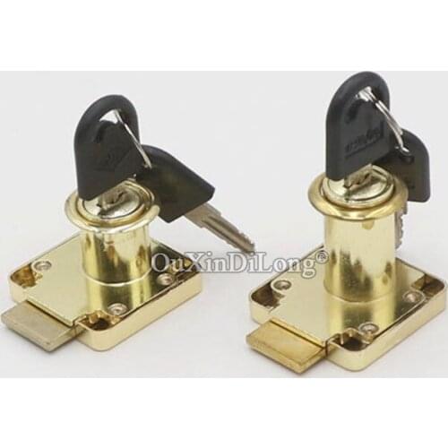 Brand New 10PCS Gold Desk Drawer Lock Cupboard Wardrobe Cabinet Door Lock Drawer File Cabinet Locks Keys Alike/Keys Different