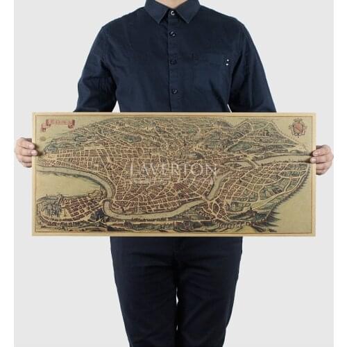 Pc001 Large Size Retro Nostalgic Ancient Rome Birds Eye View 72x32cm Map Poster Wall Map Home Decoration Wall Sticker