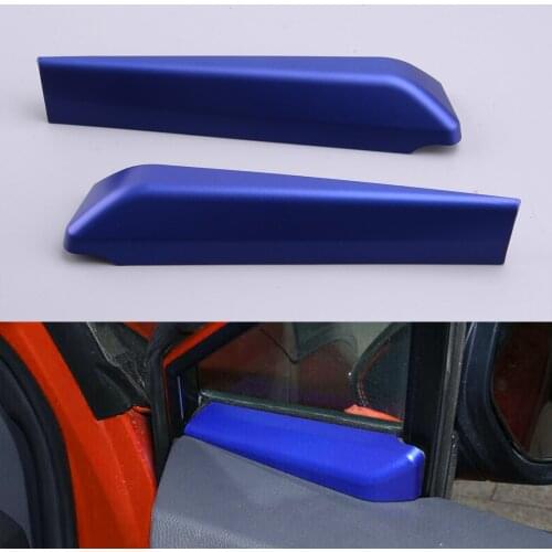 2Pcs Plastic Blue Inner Front Door Window A Pillar Post Triangle Cover Trim Molding Fit For Toyota C-HR CHR 2017 2018 2019 2020
