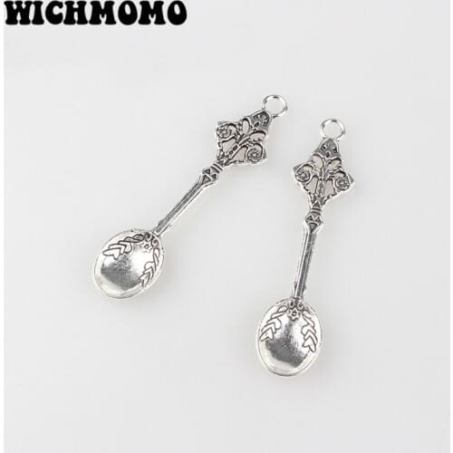 New 5piece 60*15mm Zinc Alloy Vintage Spoon Charms Pendants for Diy Necklace Bracelet Jewelry Findings Accessories Gifts