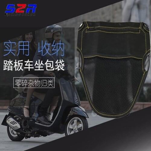 S2R Motorcycle Grid Pocket Holder for Honda Yamaha Kawasaki Scooter Electric Bike Universal Accessories Seat Trunk Storage Bag