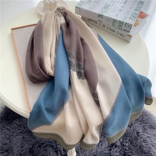 2021 Design Print Women Scarf Winter Cotton Soft Shawl Wraps Foulard Bandana Hijab Pashmina Female Large Warm Scarves