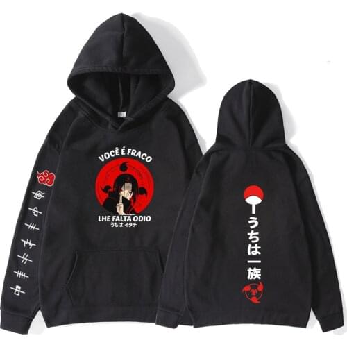 Naruto Harajuku Style Coat Anime Uchiha Sharingan Plus Velvet Printing Hoodies Fashion Men Sweatshirt Pullover Casual Loose Tops