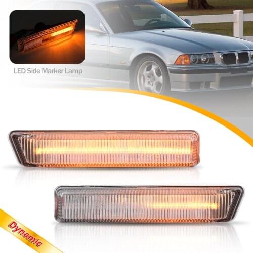2X LED Amber Sequential Side Marker Turn Signal Lights for BMW 3 Series E36 LCI X5 E53 318i 318is 323i 328i 1996 1998