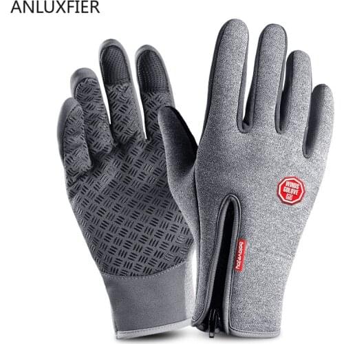 H9997 Outdoor Men Gloves Cycling Winter Warm Touch Screen Mittens Women Zipper Sports Thick Mountaineering Skiing Hand Muff
