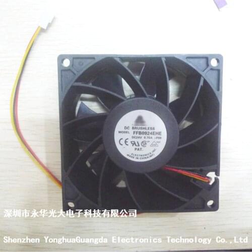 Cooling fan FFB0924EHE DC24V 0.75A-R00 Double ball bearing fan with 3lines 9cm 92×92×38MM,Alarm Version