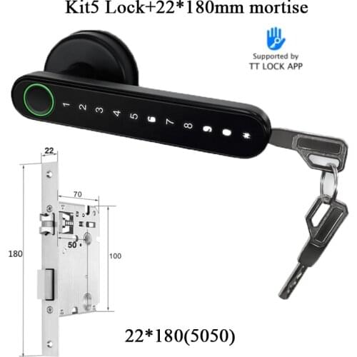 TTLOCK Bluetooth Wifi Lock Biometric fingerprint lock Smart Electric Door Lock Handle Wooden door lock Normal Open