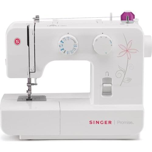 SINGER Promise 1412 Sewing Machine Button Zipper Overlock 13 Different Stitches And Decorative Patterns 5 mm Wide Zigzag Embroidery Household Needlework | Combed Cotton - Jersey