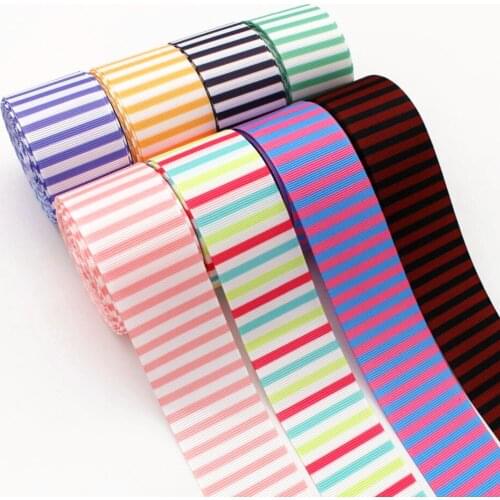 1-1/2 38mm horizontal stripe ribbon 10 yards DIY handmade materials headdress hair bow New Year decoration colorful grosgrain