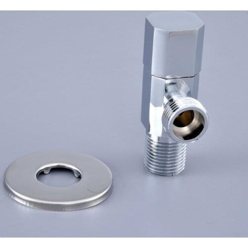 1 Pcs Silver Polished Chrome Brass Bathroom Hardware Accessories 1/2" male Angle Stop Valve Dav019