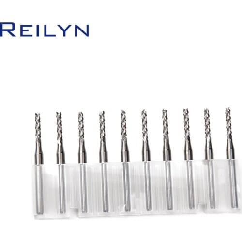10PC 3.175x1.9x10.5mm Carbide end mill PCB milling cutter CNC cutter mini drill bit Tungsten Carbide router PCB routering tool
