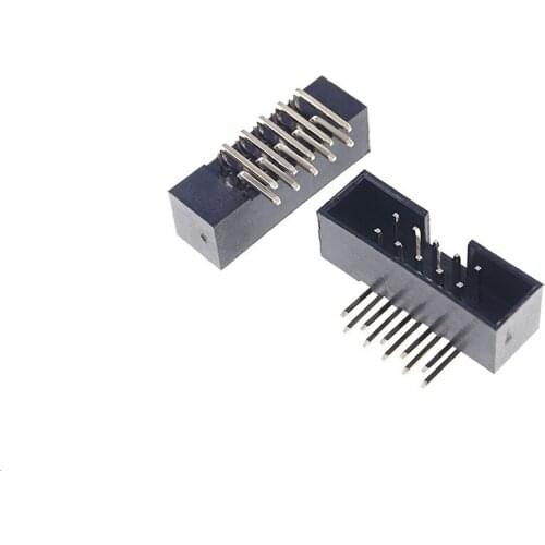 1000 Pcs Box Header 10Pin 2x5P 2.0mm Pitch Male Shrouded PCB right angle IDC Socket dual rows space 2.0 Through hole DIP