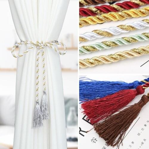 120cm Colorful Tieback Home Window Curtain Tassels Tiebacks Rope Hand-Woven Lanyard Strap Home Decoration Curtain Accessories