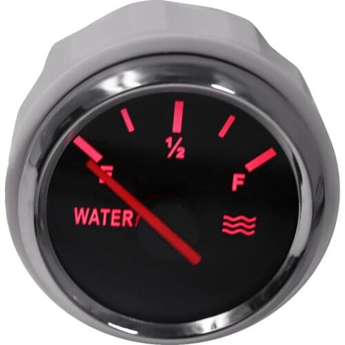 52MM Water Level Gauge 0-190 Ohm Water Tank Level Gauge Indicator With Red Backlight For Car Boat Motorcycle 12V 24V