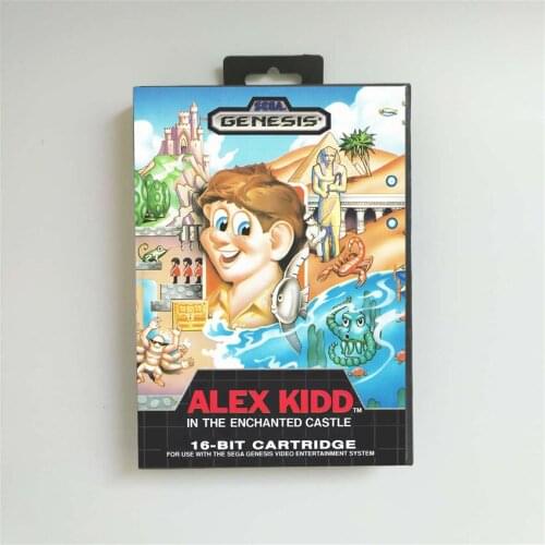 Alex Kidd in the Enchanted Castle - USA Cover With Retail Box 16 Bit MD Game Card for Sega Megadrive Genesis Video Game Console