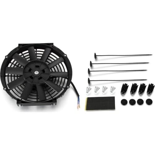 Car Radiator Cooling Fan Push Pull Mounting Kit Straight Blade Universal 12V 80W