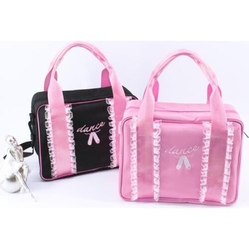 Ballet Bags Girls Waterproof Dance Tote Handbag Kids Lace Toddlers Embroidery Glitter Dance Shoulder Bag