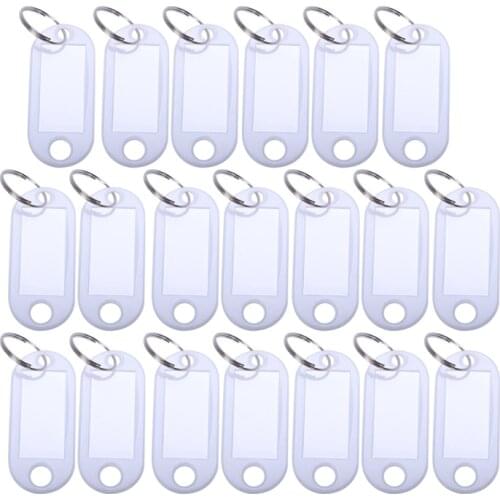 White portable plastic key fob key tag ID labels 20 pieces