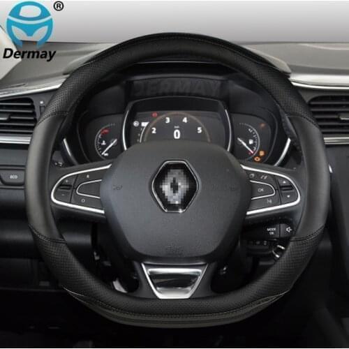 For Renault Fluence Car Steering Wheel Cover Microfiber Leather + Carbon Fiber Fashion Auto Accessories