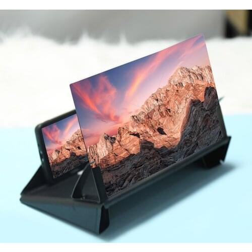 12'' 9D HD Phone Screen Amplifier Holder Foldable Mobile Display Enlarged Magnifying Stand Video Magnifier Desk Support Bracket