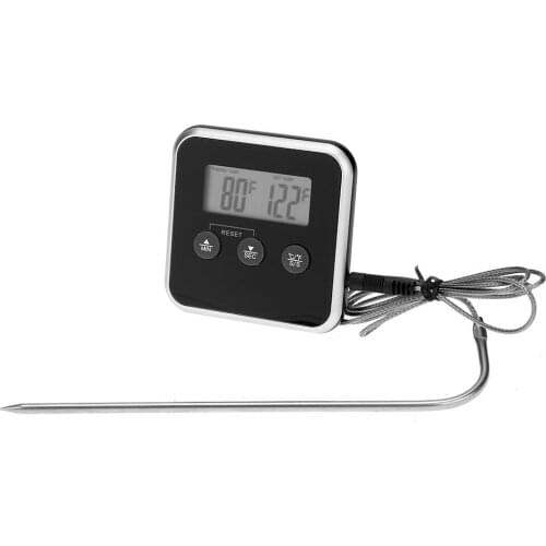 Electronic Digital LCD Food Thermometer Probe for Meat Water Oil Temperature Sensor BBQ Accessories Kitchen Cooking Alarm Time