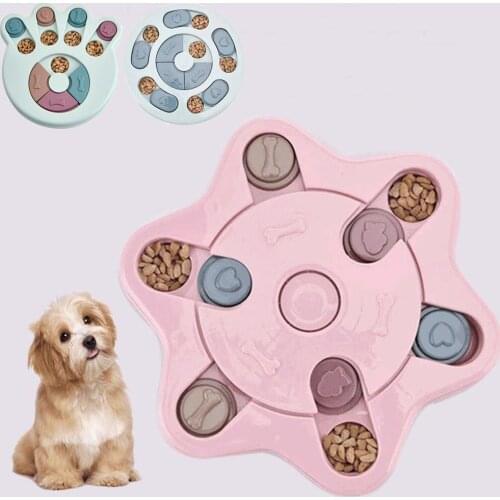 Puzzle Food Dispenser Creative Pet Dog Bowl Puppy Anti Choke Slow Down Eat Feeder Dog Training Prevent Obesity Interactive Toy