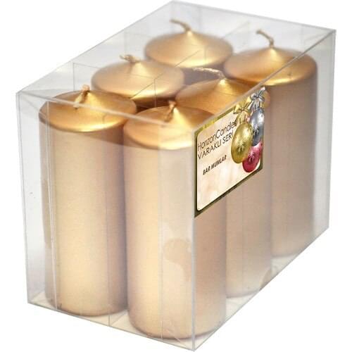 Horizon Candle Bar Candle Gold 6'lı 61391