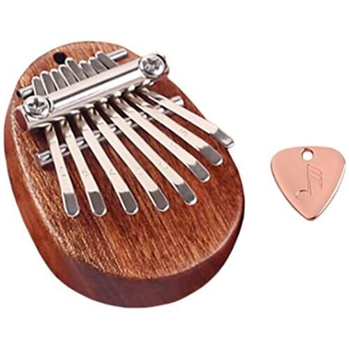 Mini 8 Key Kalimba with Metal pick Thumb Piano Finger Marimba Mbira Wood Mahogany Percus Musical Instrument Keyboard Accessories