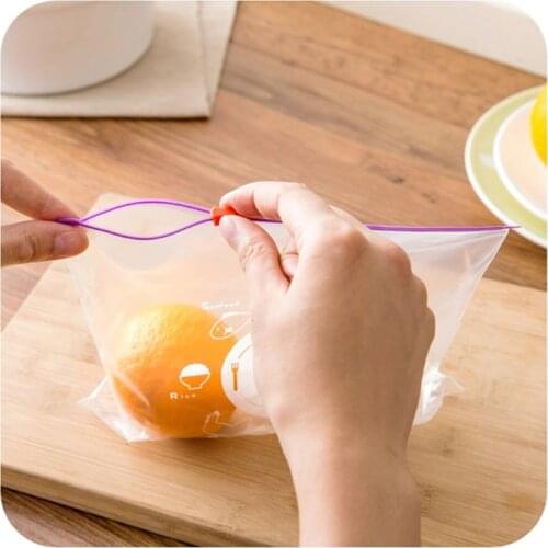 10pcs/set Reusable Fresh Zipper Bag Freezing Heating Food Saran Wrap Storage Bag Zip Lock Poly Bags Kitchen Accessories