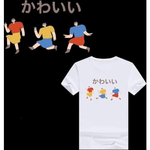 Cartoon Colors Japan Sport Man heat transfer Sticker Iron On Transfer T-Shirt Appliques for Clothes Fashion Man Clothes Decor