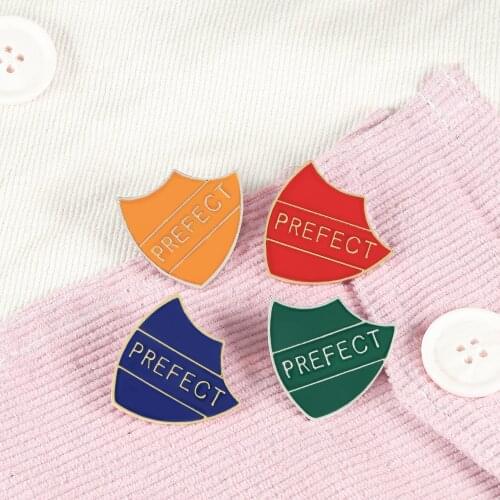 Personality letters 4 colors optional Jewelry Fashion Pin Badge Brooch Enamel Broochs For Men Perfect School Prefect Pins Gift