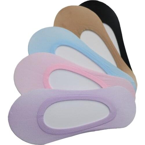 5Pairs Summer Thin Breathable Invisible Socks Slipper Boat Socks Women No Show Socks Non-slip Female Ladies Girls Sokken Sox