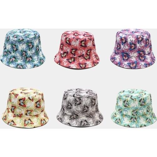 New Adjustable Butterfly Fisherman Hat for Women and Men Summer Outdoor Sun Protection Hat Bucket Hat Bonnet Unisex Panama Hat