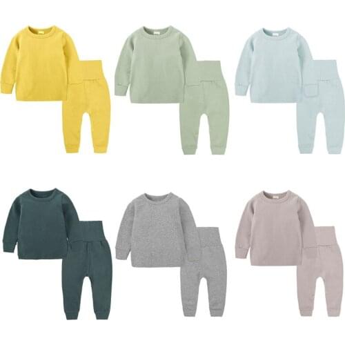 Mens and womens middle school childrens autumn clothes, autumn pants, boys' cotton underwear set, two piece autumn winter