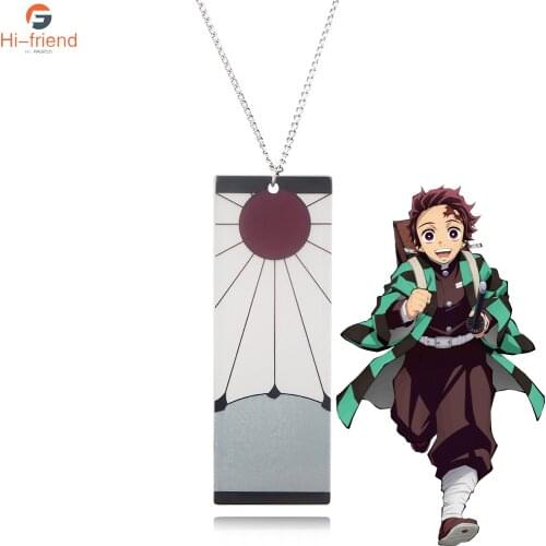 Anime Demon Slayer Series Jewelry Necklace Kimetsu no Yaiba Kamado Tanjirou Symbolic Necklace for Women Men Gift Fashion Jewelry