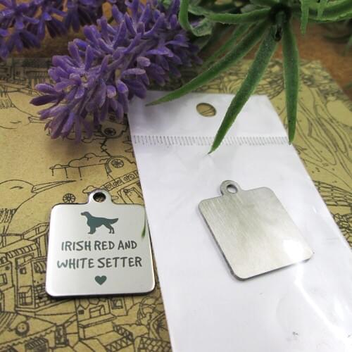 10pcs--"Irish Red and White Setter"dog lover stainless steel charms more style for choosing DIY Charms pendants for necklace